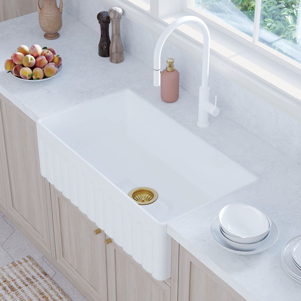 Kaya Pull-Out Sink Mixer - Matte White