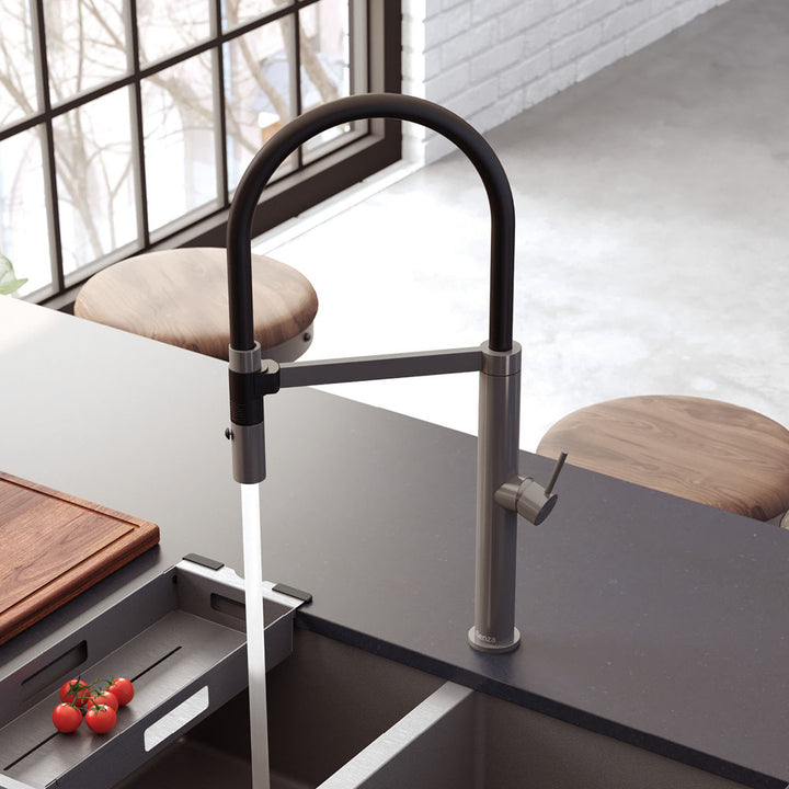 Kaya Pull Down Sink Mixer - Gun Metal
