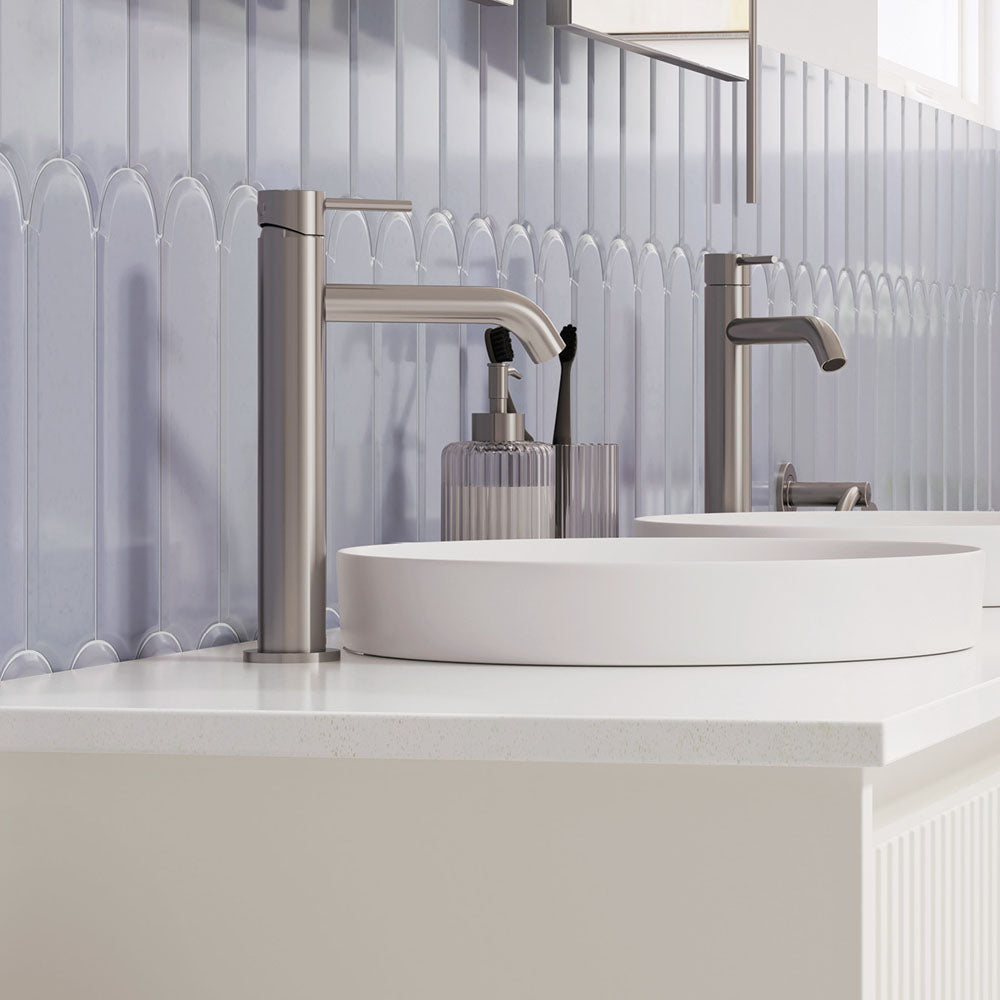 Kaya Medium Basin Mixer - Brushed Nickel