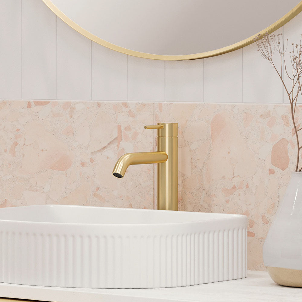 Kaya Medium Basin Mixer - Urban Brass