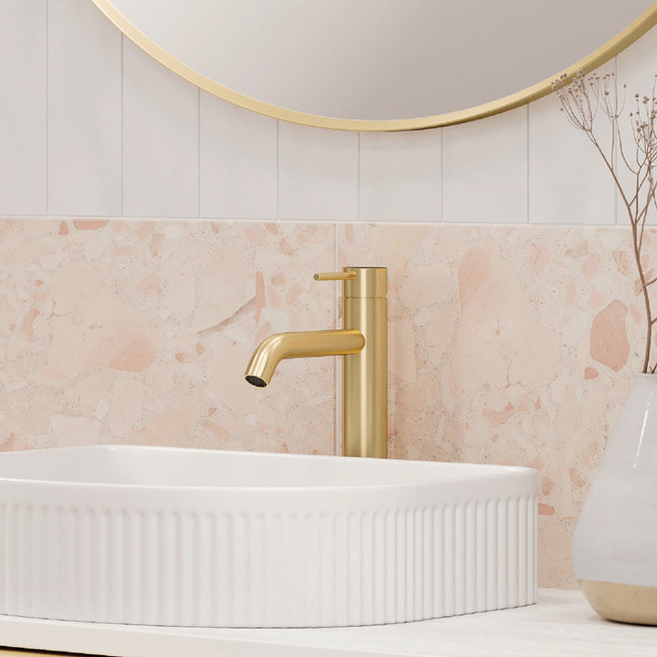 Kaya Medium Basin Mixer - Urban Brass