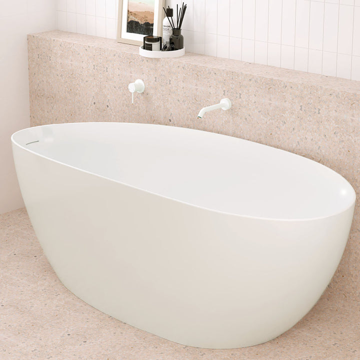 Kaya Basin/Bath Outlet, 180mm - Matte White