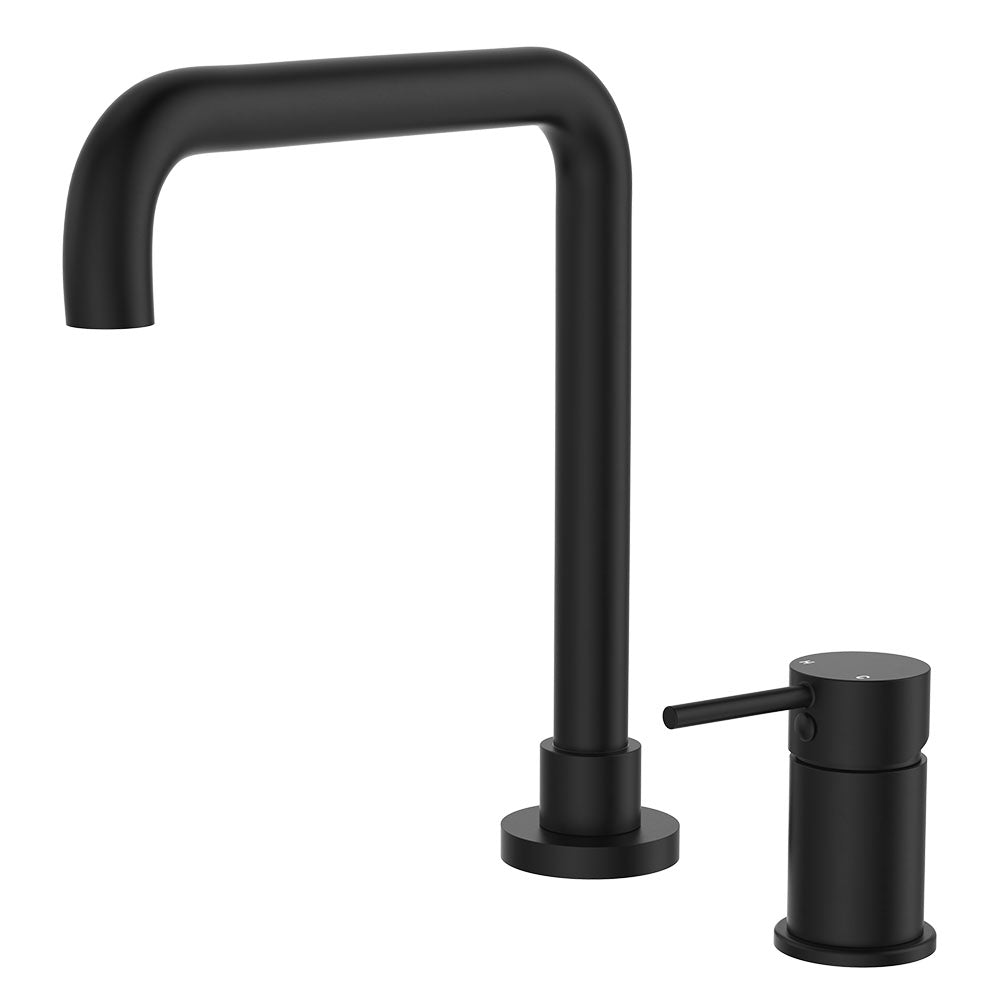 Kaya Squareline Hob Mixer Set - Matte Black