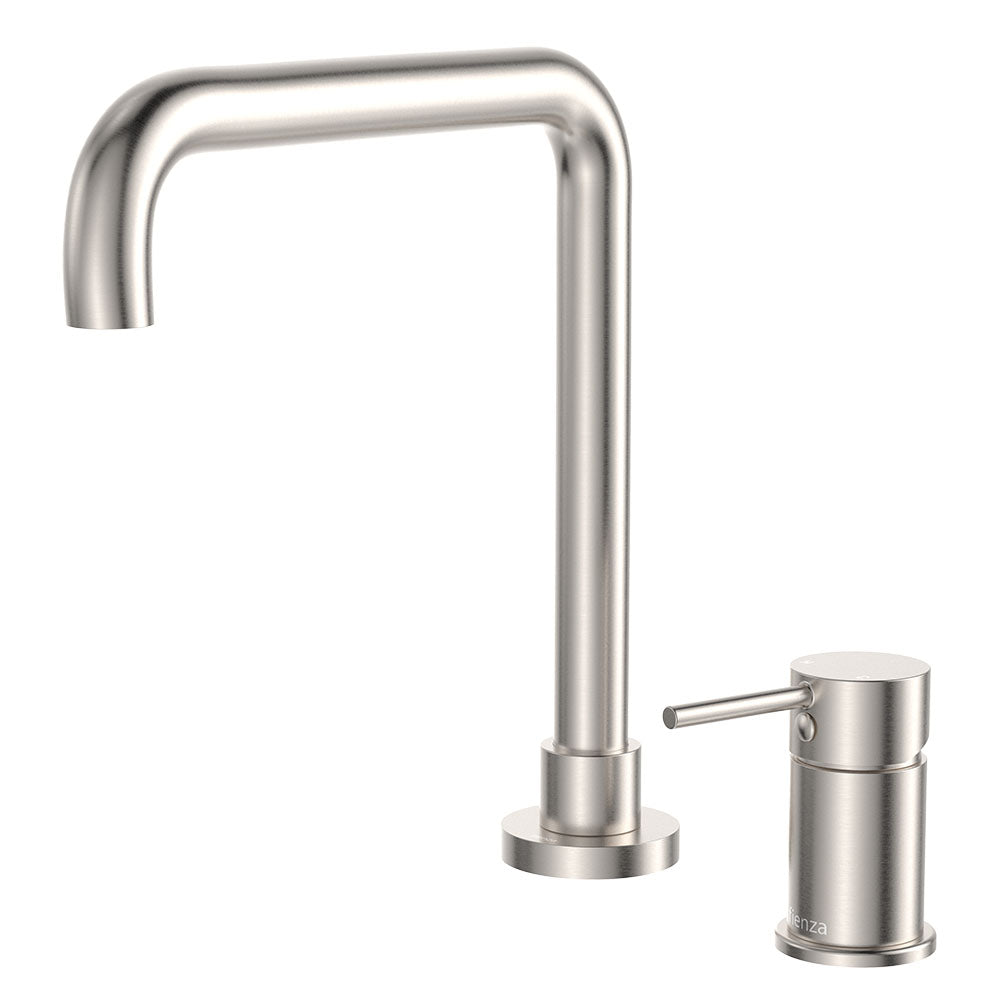 Kaya Squareline Hob Mixer Set - Brushed Nickel
