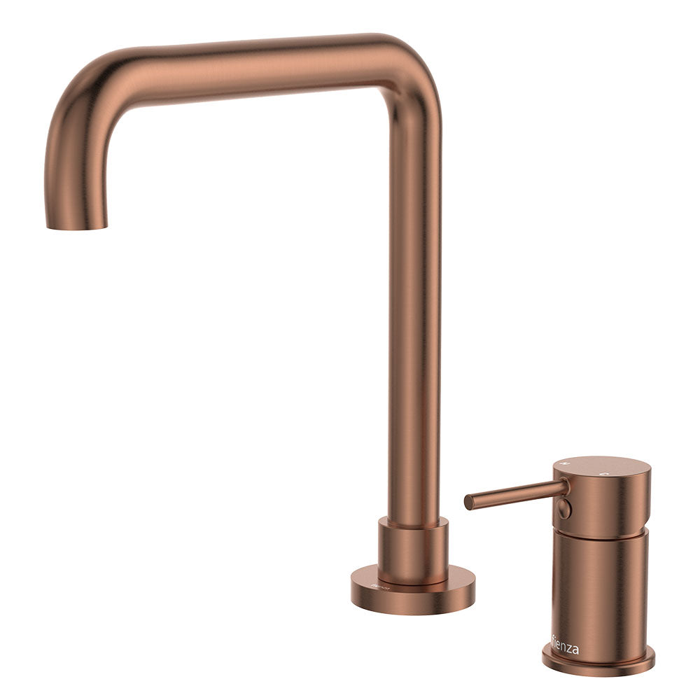 Kaya Squareline Hob Mixer Set - Brushed Copper