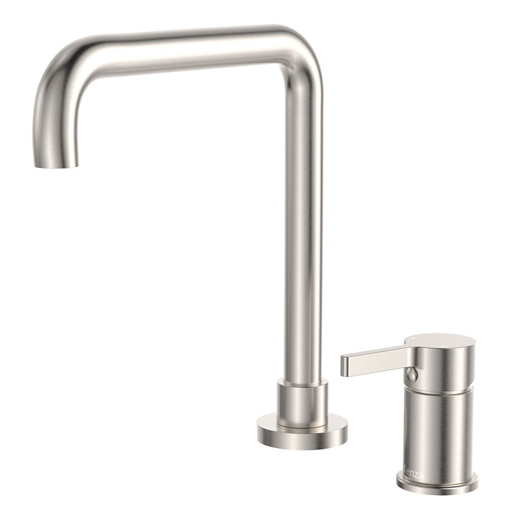 Sansa Squareline Hob Mixer Set - Brushed Nickel