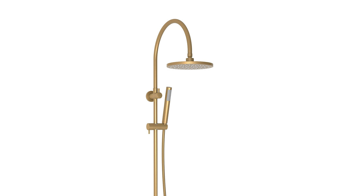 Soul Slimline Gooseneck Shower Set - Brushed Brass