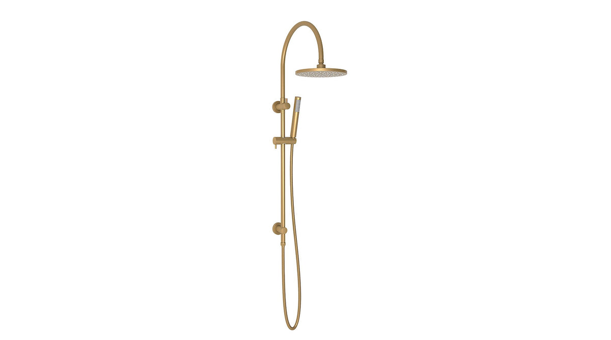 Soul Slimline Gooseneck Shower Set - Brushed Brass