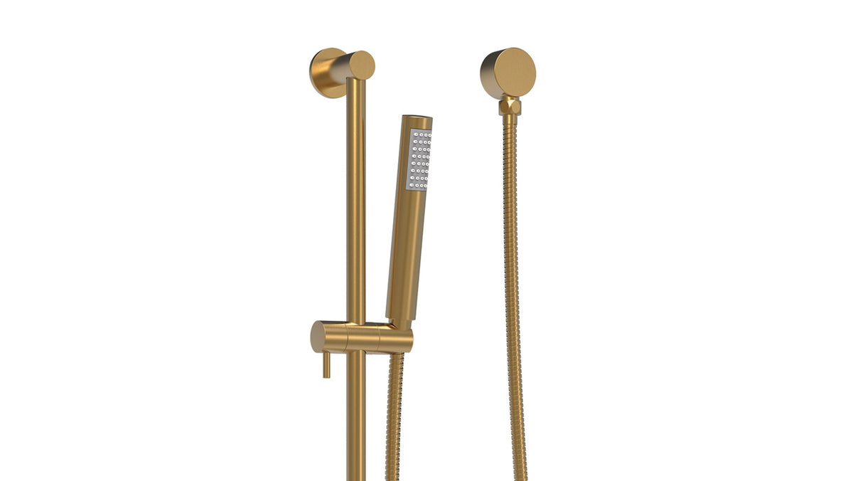 Soul Slimline Hand Shower on Rail - Brushed Brass
