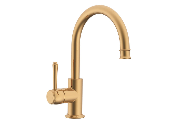 Eternal Gooseneck Basin Mixer - Brushed Brass
