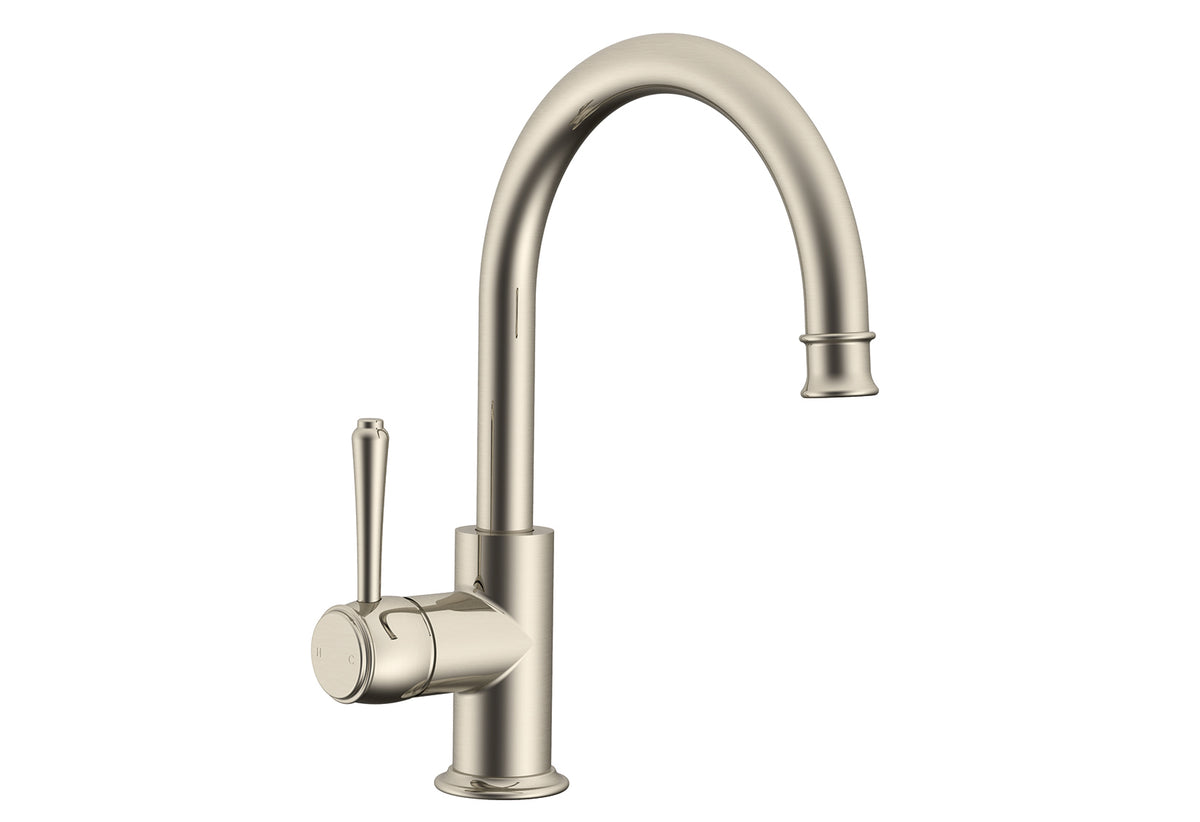 Eternal Gooseneck Basin Mixer - Brushed Nickel