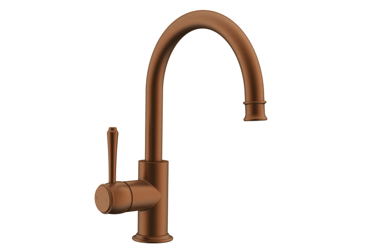Eternal Gooseneck Basin Mixer - Brushed Copper