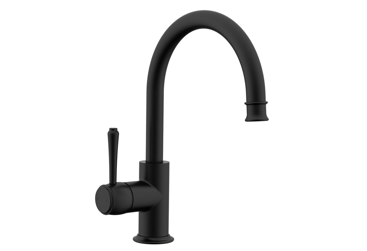 Eternal Gooseneck Basin Mixer - Matte Black