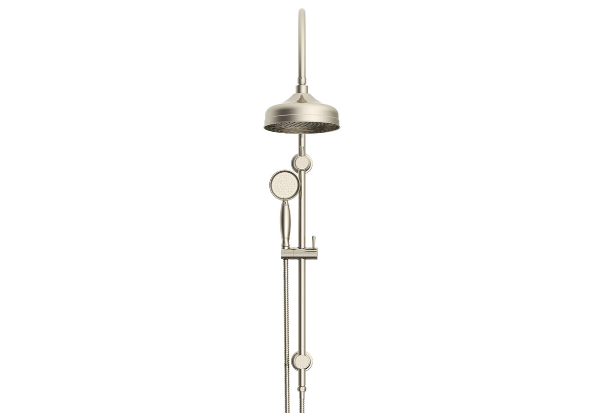 Eternal Gooseneck Twin Shower Set - Brushed Nickel