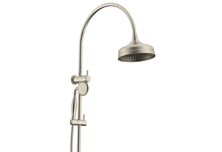 Eternal Gooseneck Twin Shower Set - Brushed Nickel