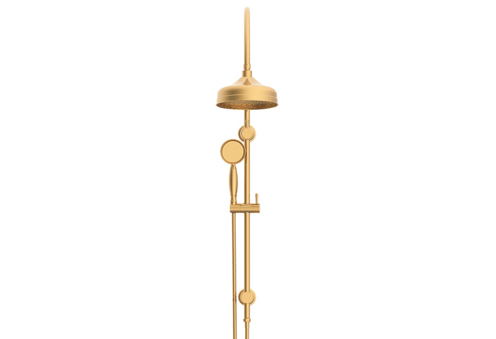 Eternal Gooseneck Twin Shower Set - Brushed Brass
