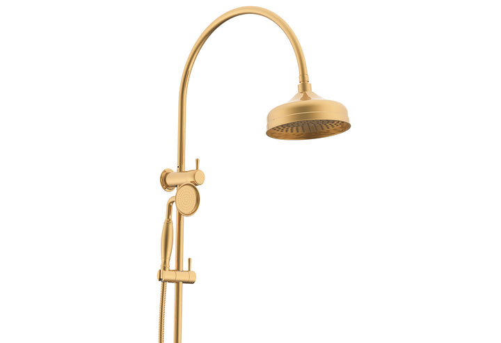 Eternal Gooseneck Twin Shower Set - Brushed Brass