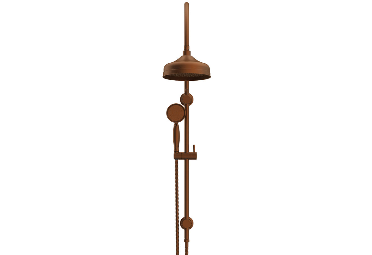 Eternal Gooseneck Twin Shower Set - Brushed Copper