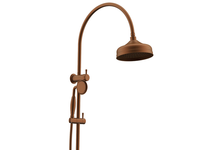 Eternal Gooseneck Twin Shower Set - Brushed Copper
