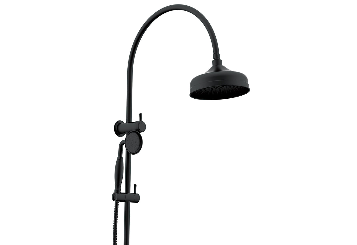 Eternal Gooseneck Twin Shower Set - Matte Black