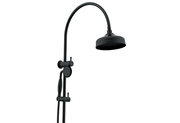 Eternal Gooseneck Twin Shower Set - Matte Black