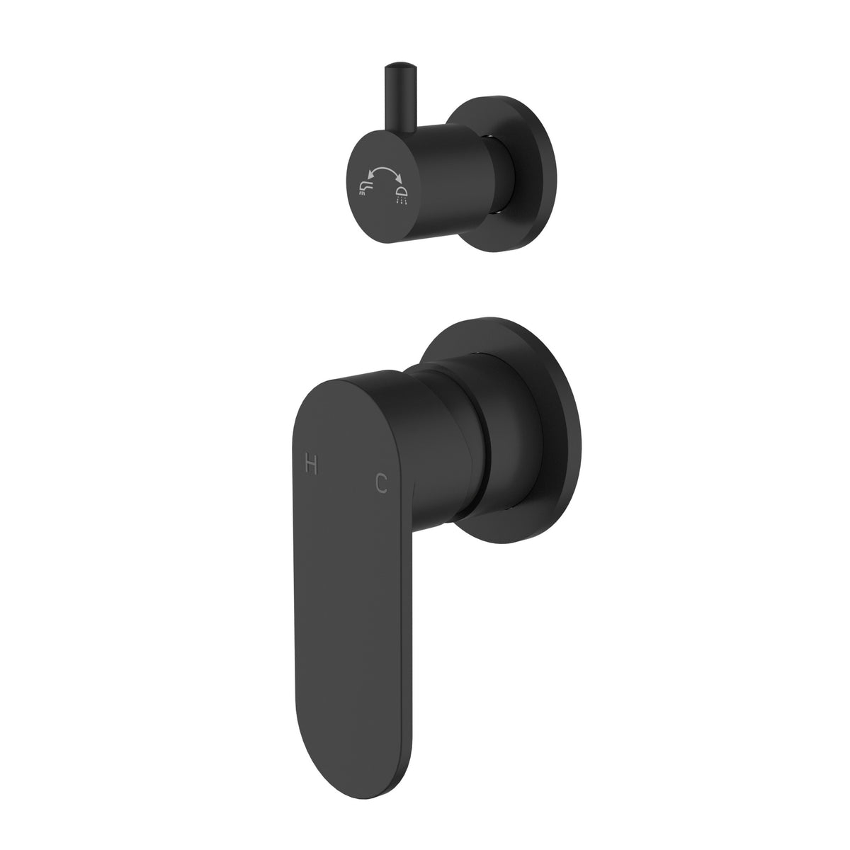 Sora SS Wall Diverter Mixer Trim Kit - Matt Black