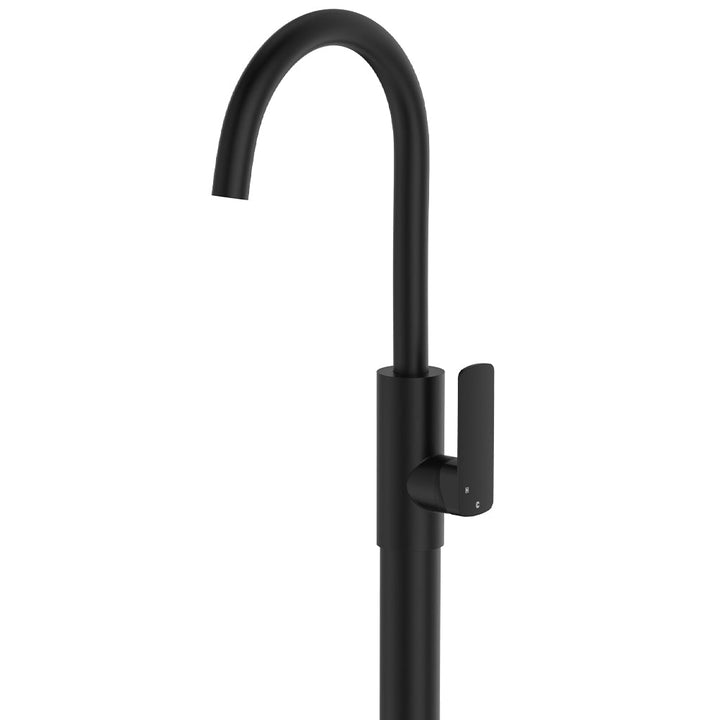 Tono Floor Mounted Basin/Bath Mixer - Matte Black