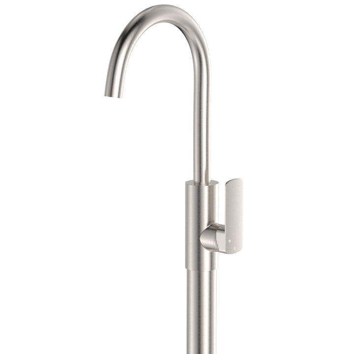 Tono Floor Mounted Basin/Bath Mixer - Brushed Nickel