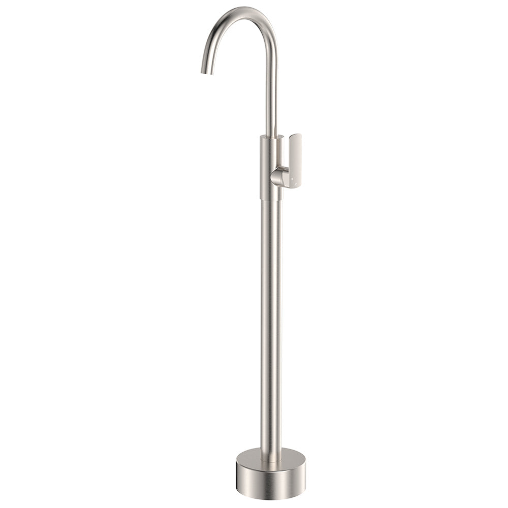 Tono Floor Mounted Basin/Bath Mixer - Brushed Nickel