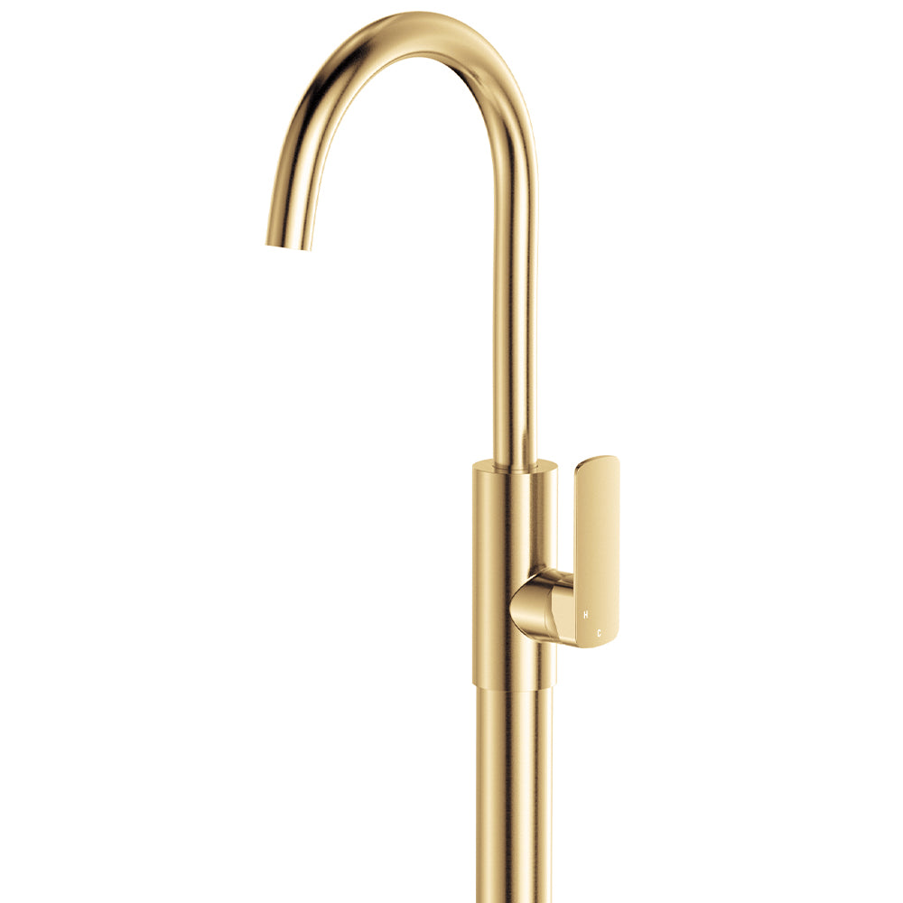 Tono Floor Mounted Basin/Bath Mixer - Urban Brass