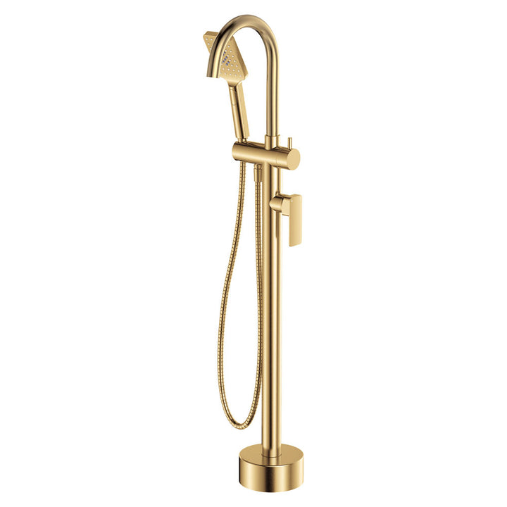 Tono Floor Mounted Bath Mixer With Hand Shower - Urban Brass