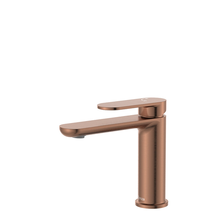 Empire Slim Cold Start Basin Mixer - Brushed Copper