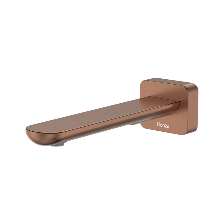 Empire Slim Basin/Bath Outlet, Square Plate, 180mm - Brushed Copper