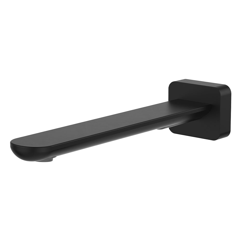 Empire Slim Basin/Bath Outlet, Square Plate, 220mm - Matte Black