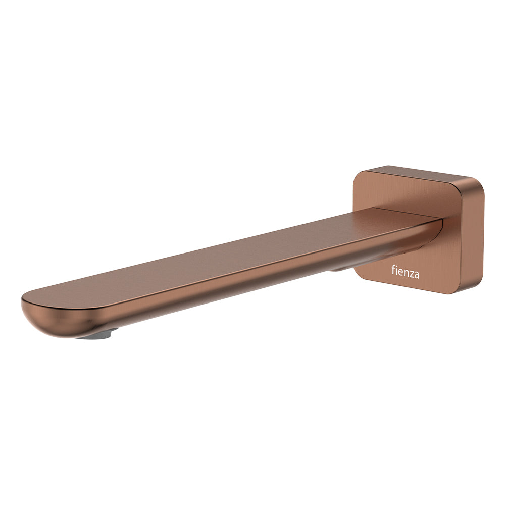 Empire Slim Basin/Bath Outlet, Square Plate, 220mm - Brushed Copper