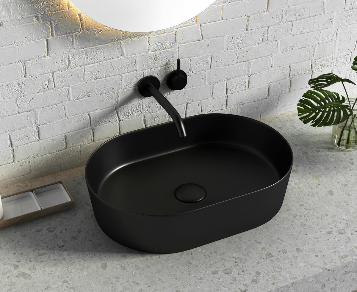 Quay Oval 500x330x120 Matte Black Basin