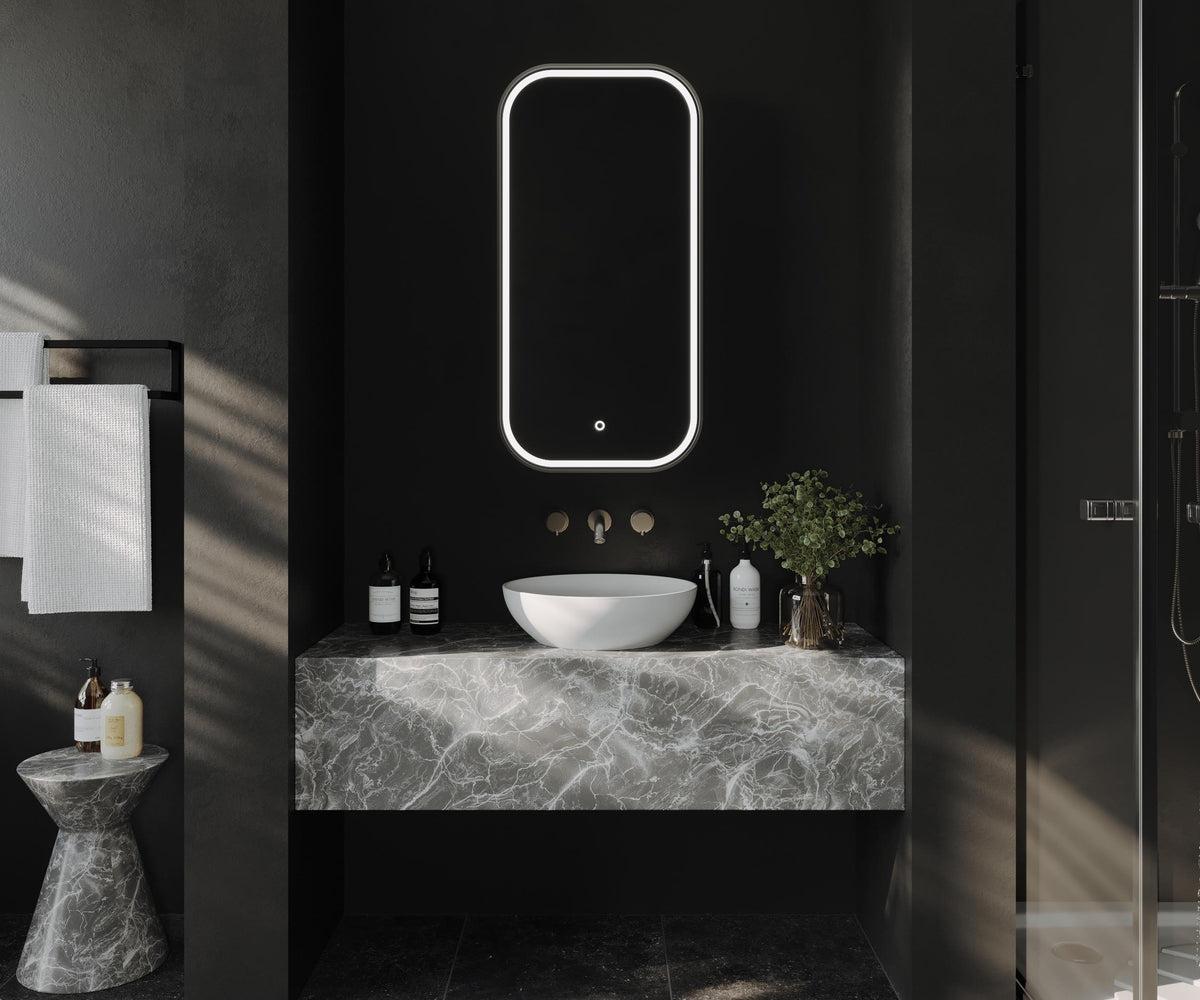 Piazza LED Rectangle Shaving Cabinet Georgian Metal lifestyle view 2