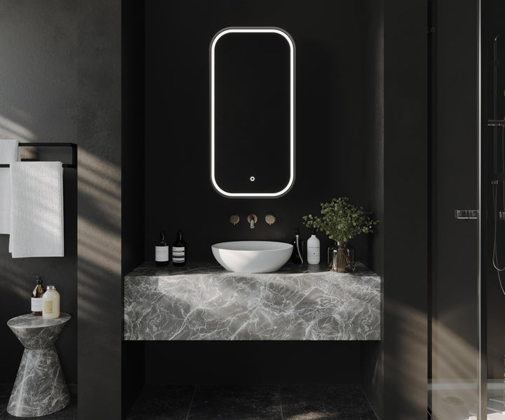 Piazza LED Rectangle Shaving Cabinet Georgian Metal lifestyle view 2