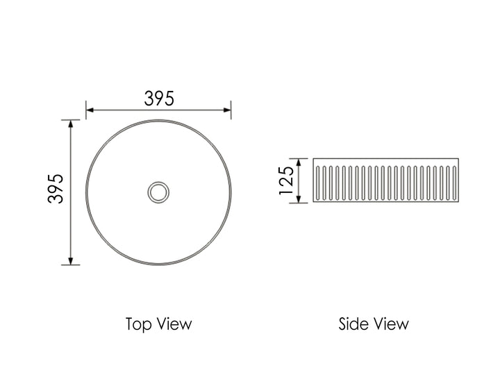 Oxford Round 395x395x120 Gloss White Basin