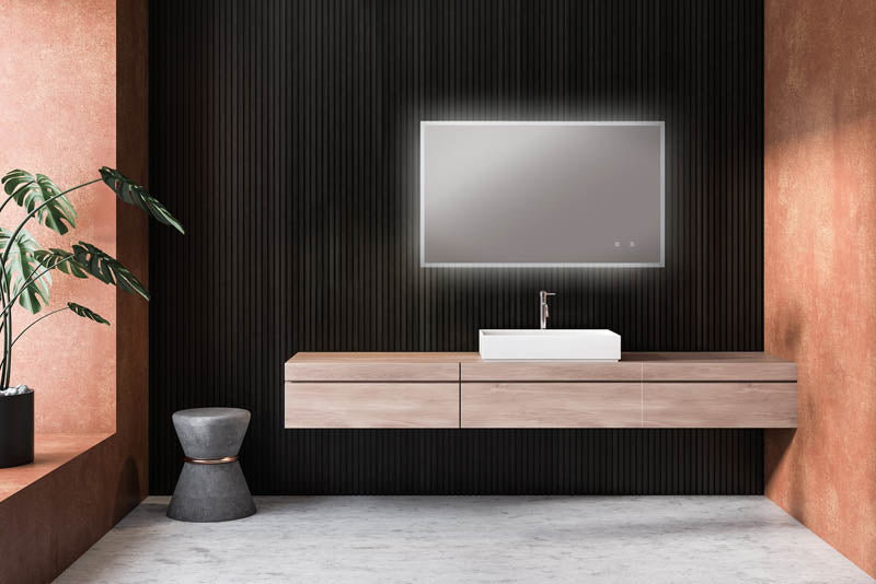 Kara LED Mirror with Bluetooth Speakers lifestyle view 4