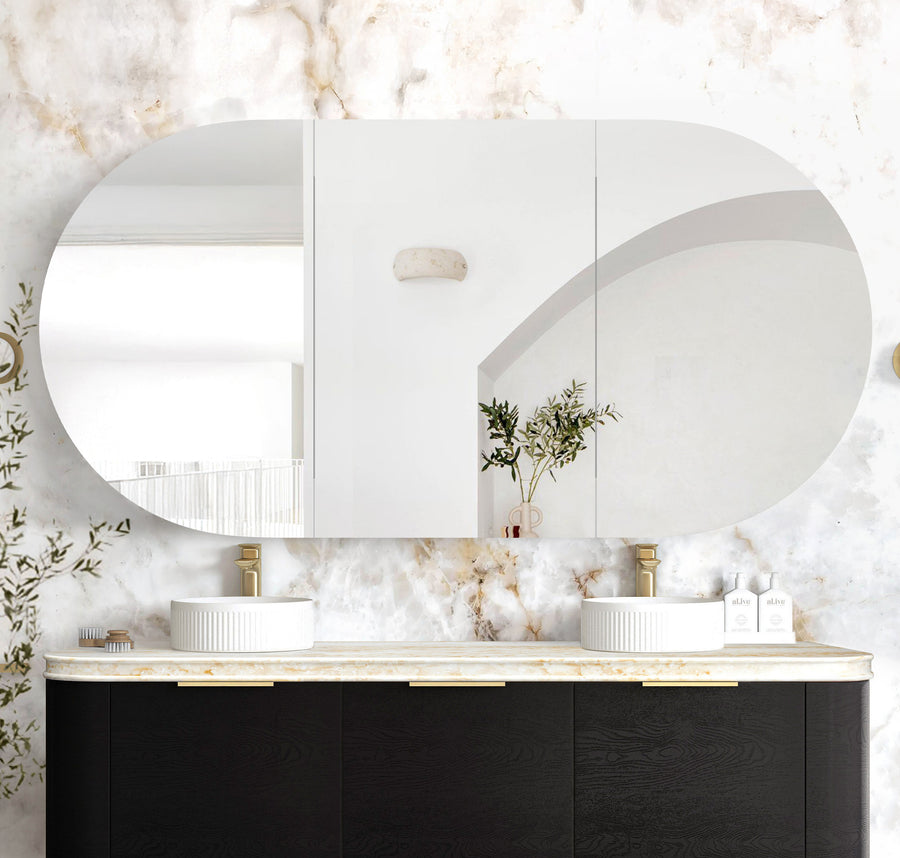 Bondi 1800x900 Black Oak Shaving Cabinet