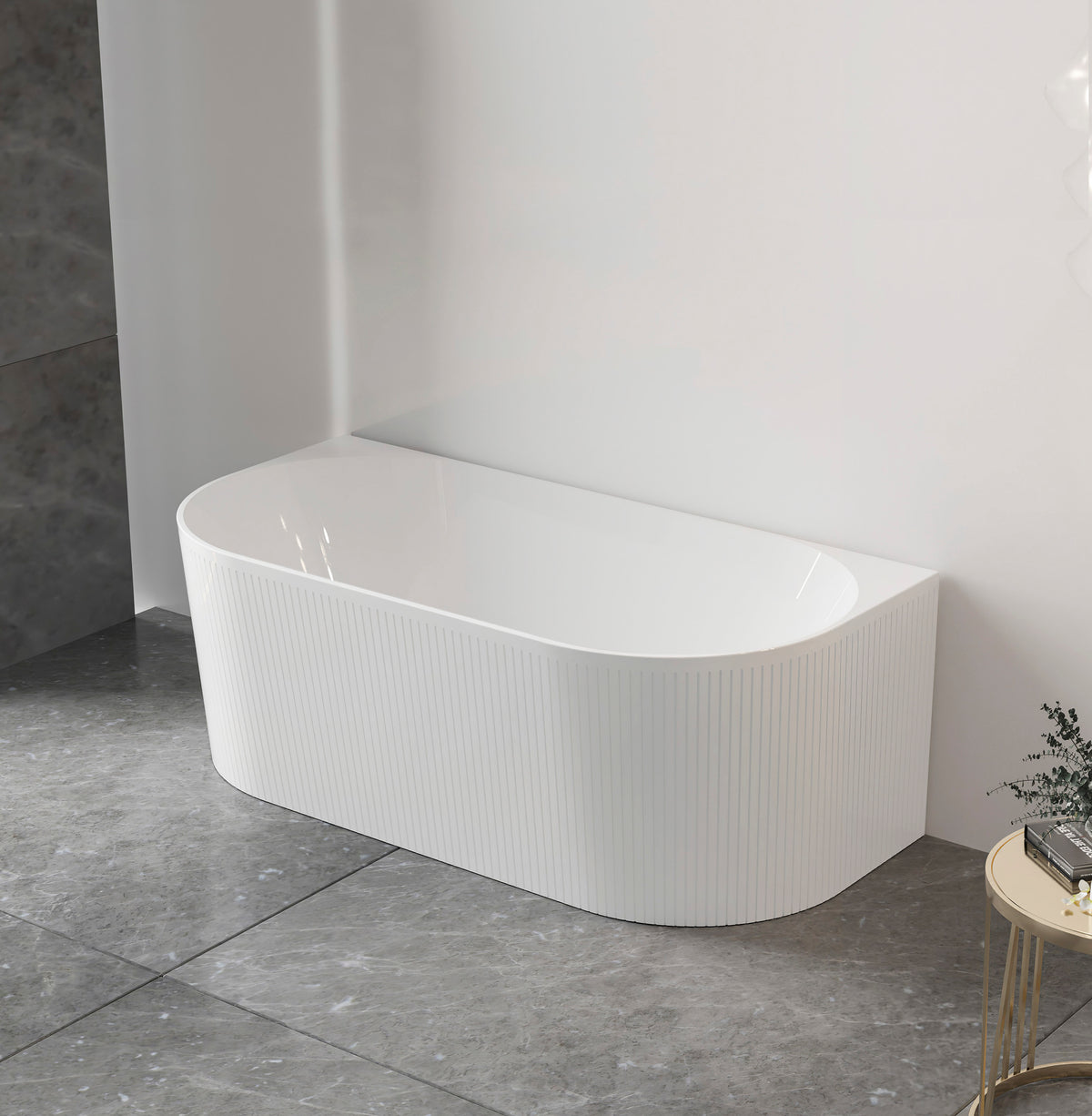 Attica Noosa Fluted 1700 Gloss White BTW Multi-fit Bath