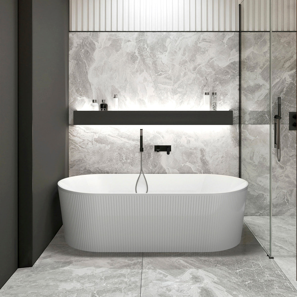 Attica Noosa Fluted 1700 Gloss White Bath