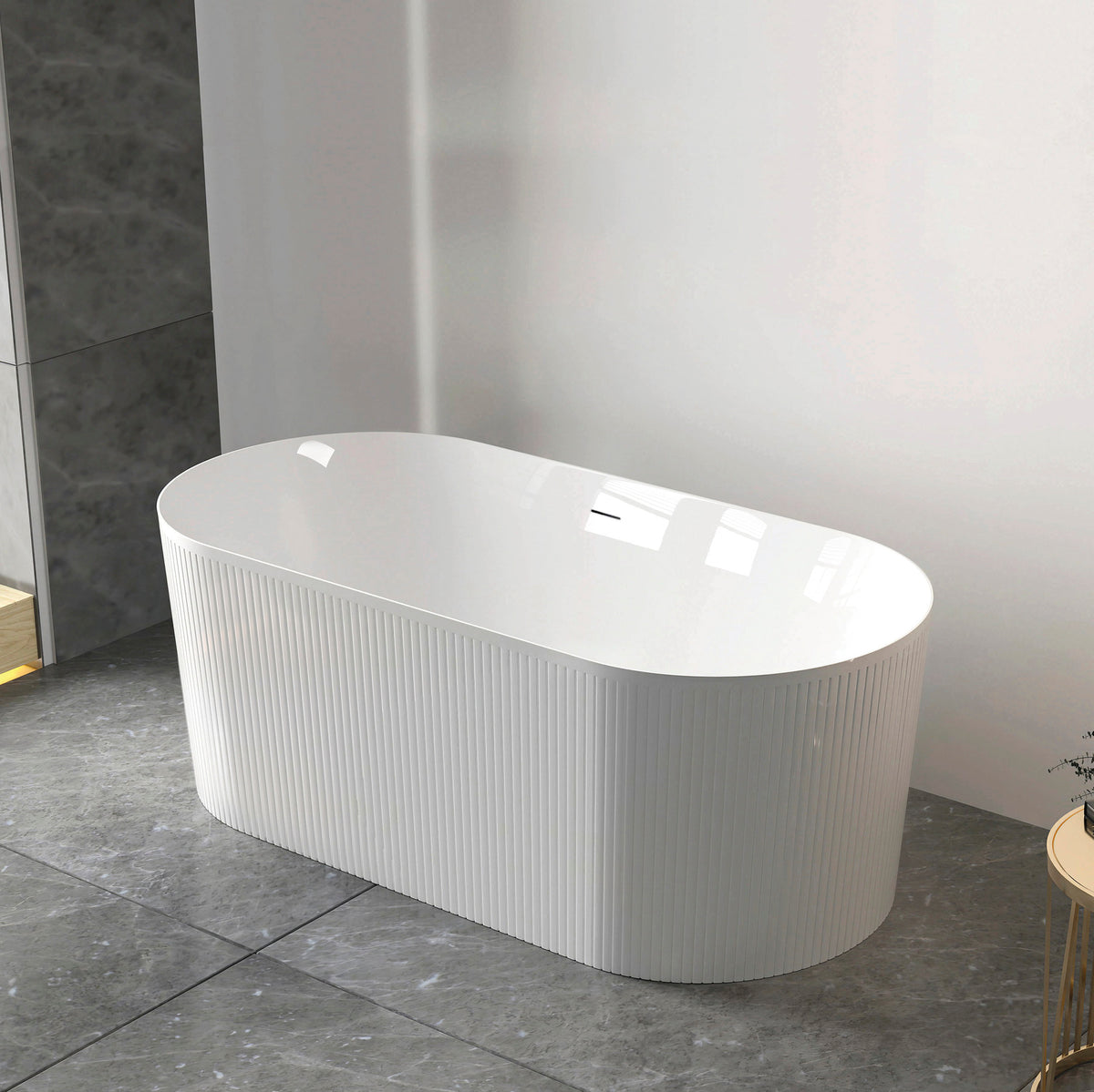 Attica Noosa Fluted 1700 Gloss White Bath