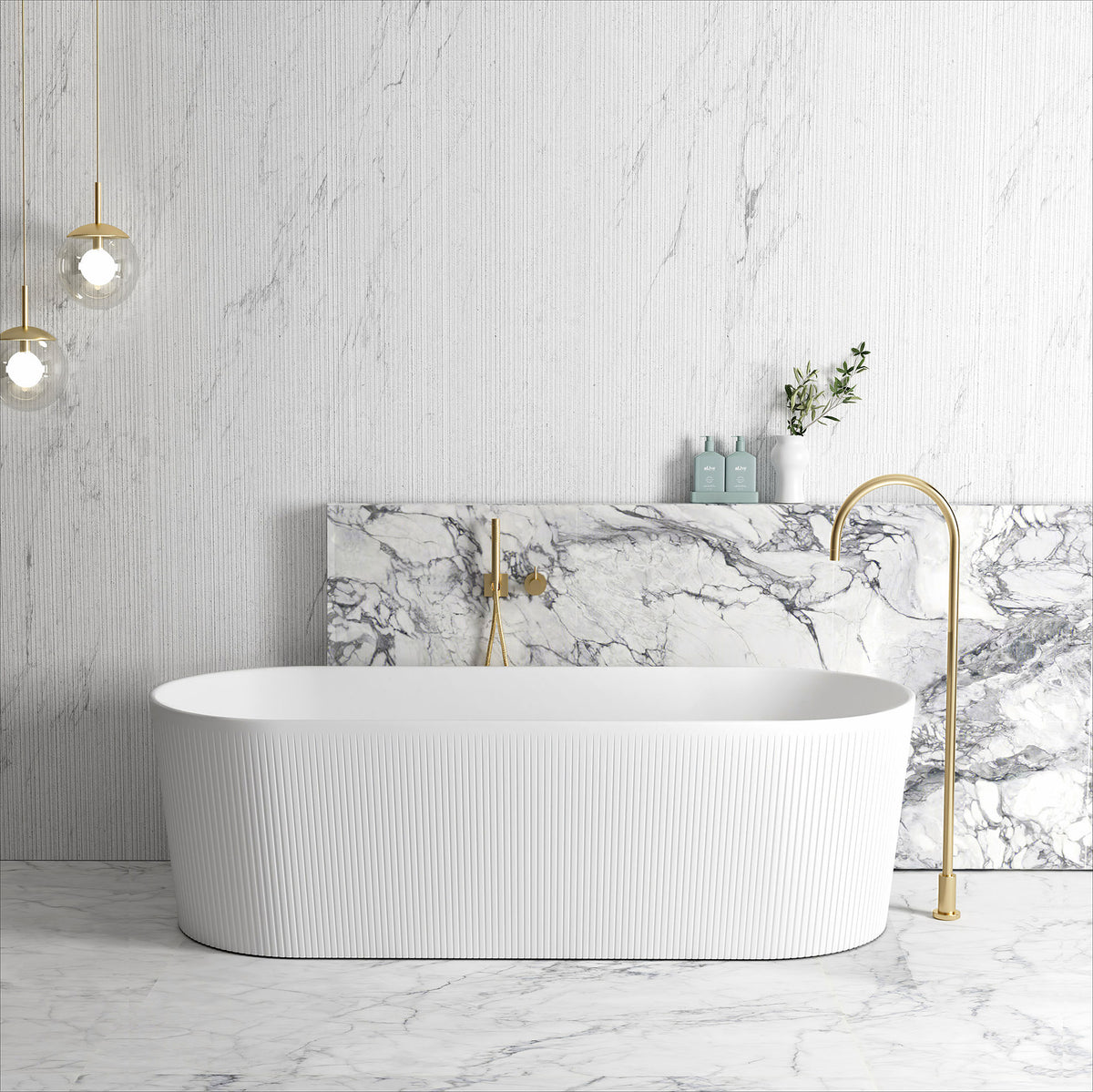 Attica Noosa Fluted 1700 Matte White Bath
