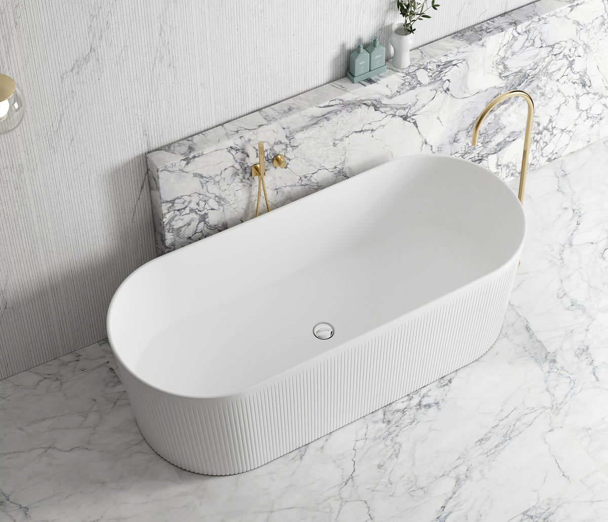 Attica Noosa Fluted 1700 Matte White Bath