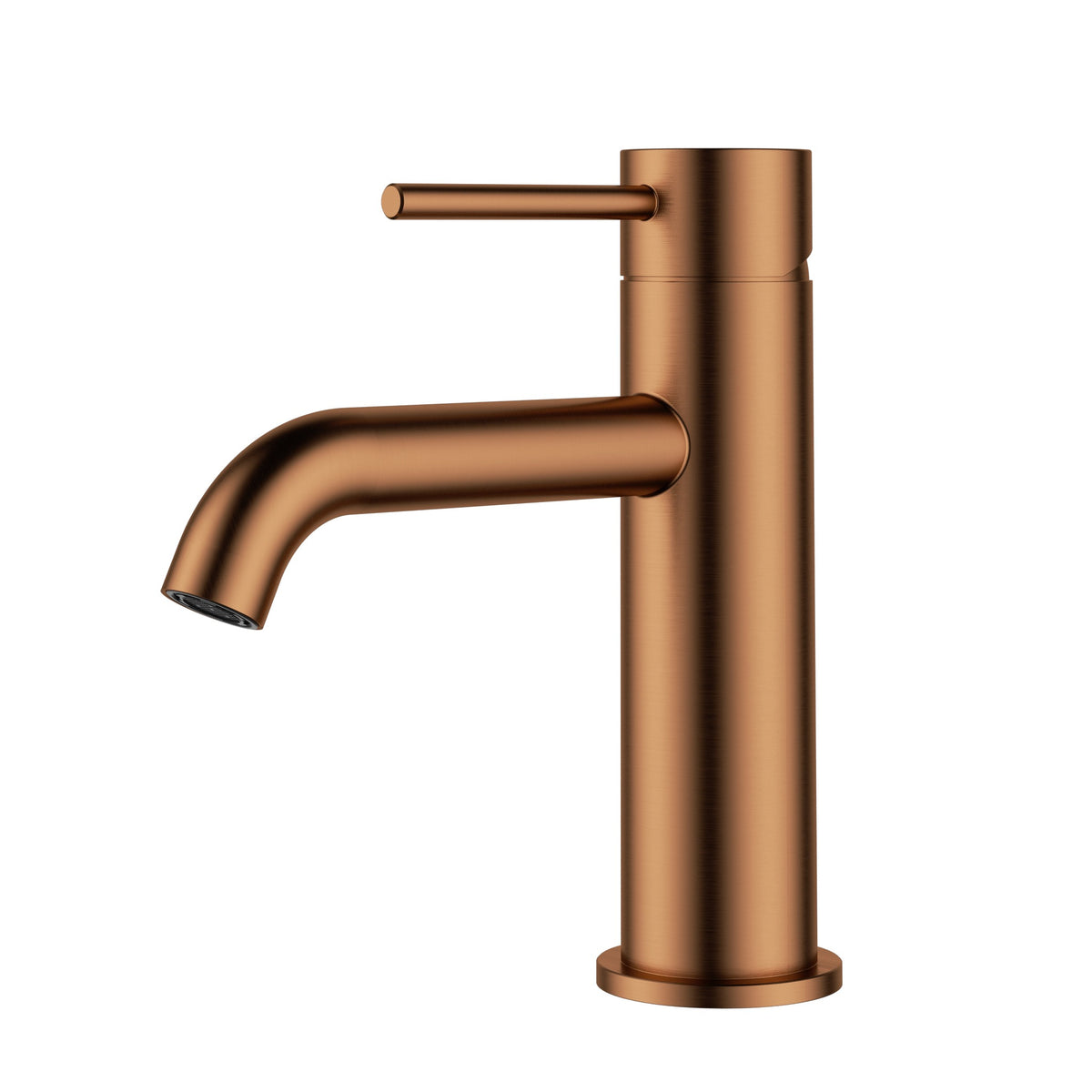 Otus Slimline Basin Mixer Curved Spout - Brushed Copper