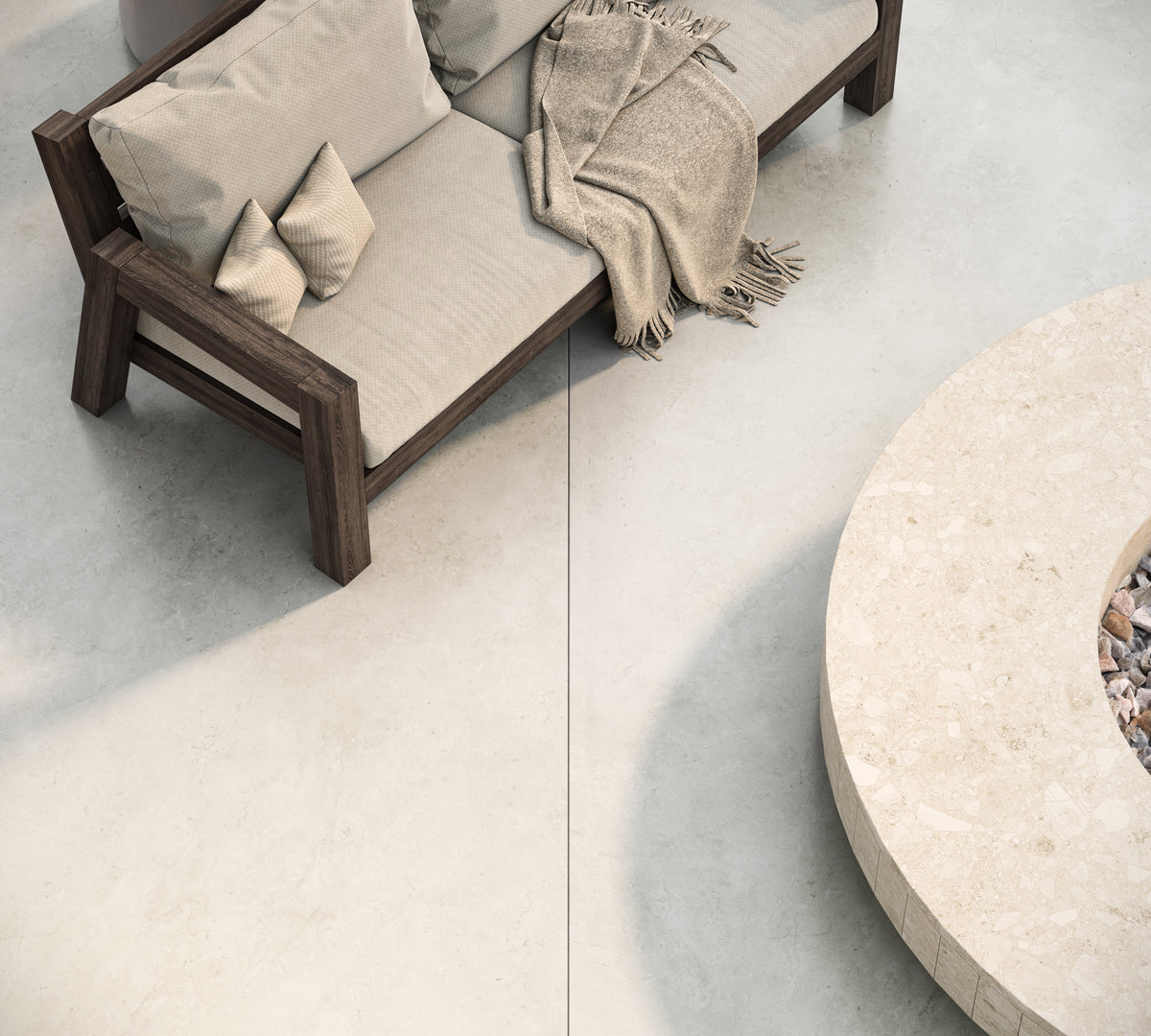 Dekton Sandik in an outdoor area, close-up