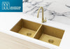 Lavello Kitchen Sink - Double Bowl 860 x 440 - Brushed Bronze Gold Meir