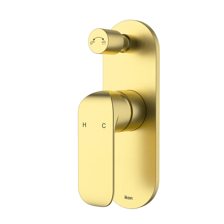 Kara Wall Mixer Diverter - Brushed Gold